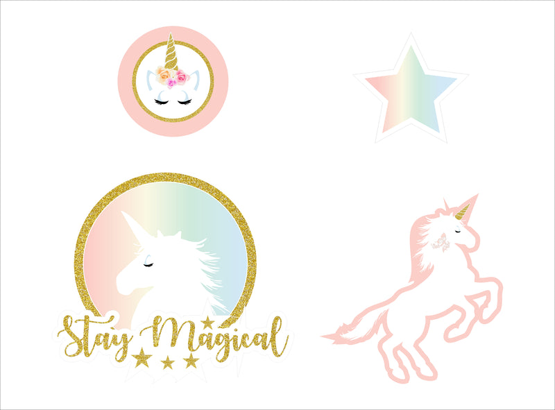 Unicorn Theme Birthday Party Cutouts