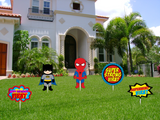 Super Hero Theme Birthday Party Cutouts 