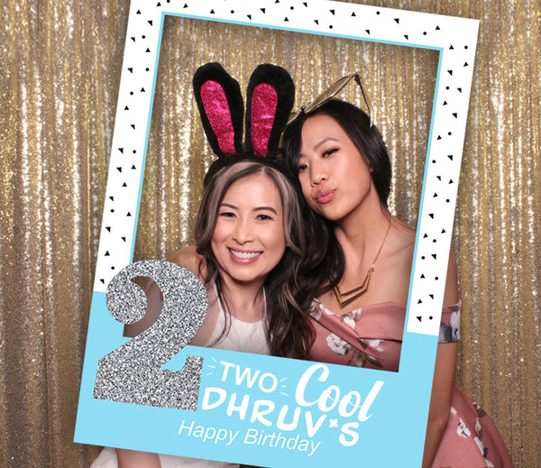 Two Cool  Second Birthday Party Selfie Photo Booth Frame & Props