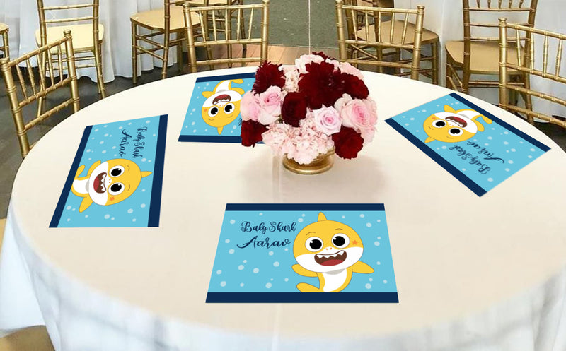 Baby Shark Theme Birthday Table Mats for Decoration