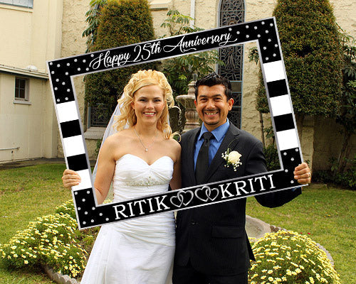 25th Anniversary Party Selfie Photo Booth Frame & Props