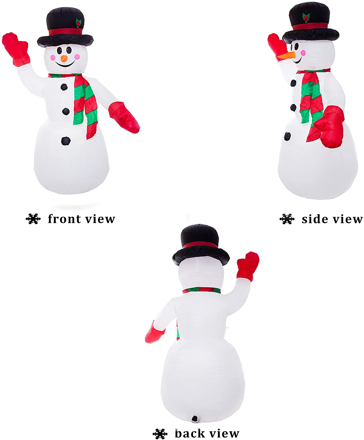 4ft Christmas Inflatables Huge Snowman with Hat Self Inflate Holiday Yard Decoration Outdoor