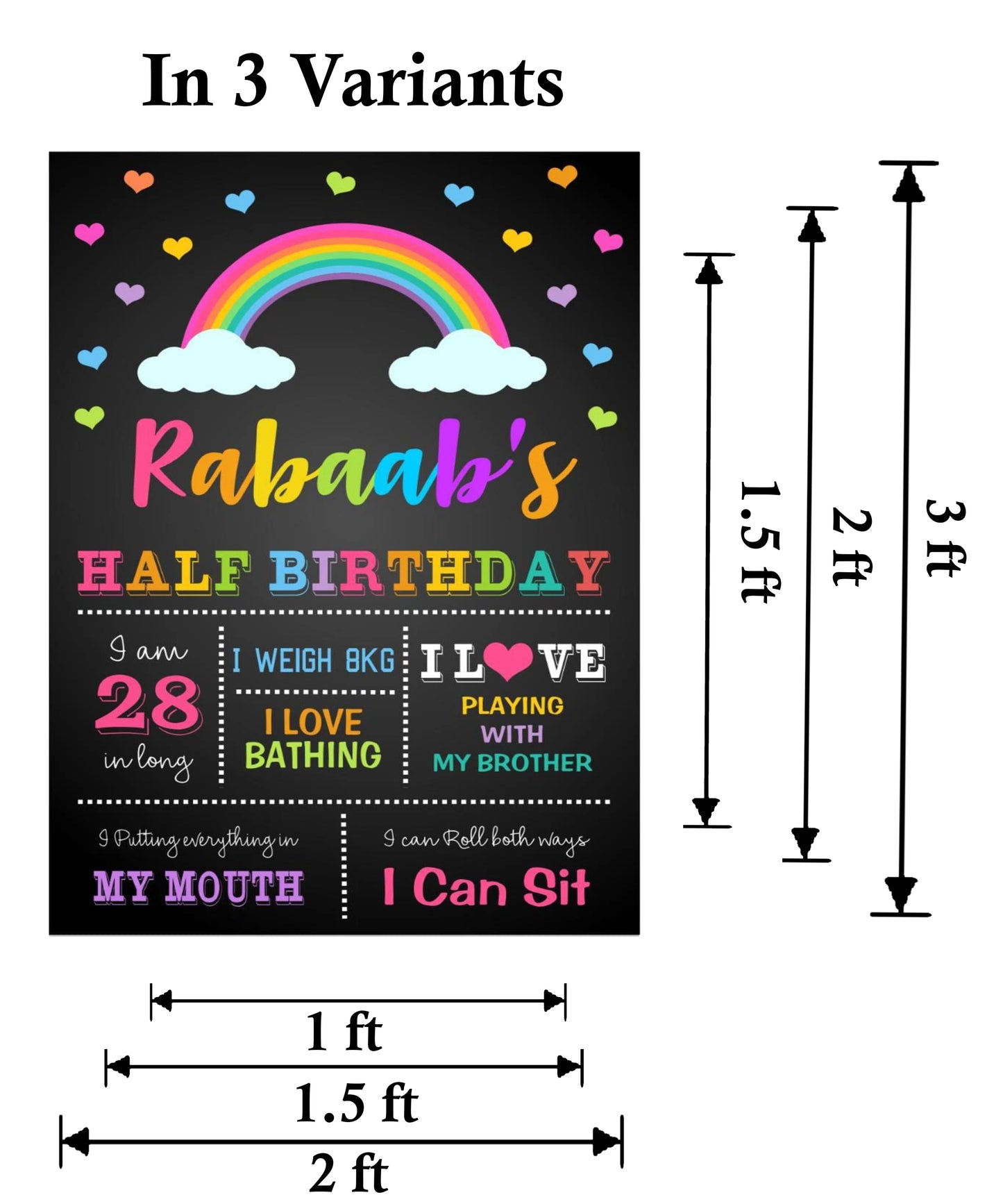 Chalkboard/Milestone Board for Half Birthday Kids Birthday Party