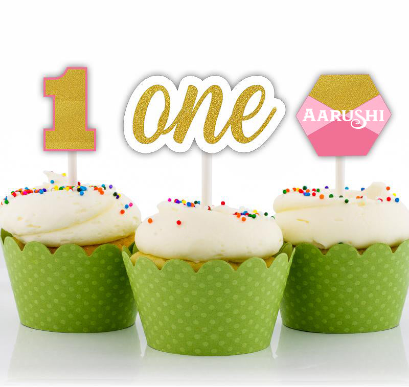 One Is Fun First Birthday Party Cupcake Toppers for Decoration