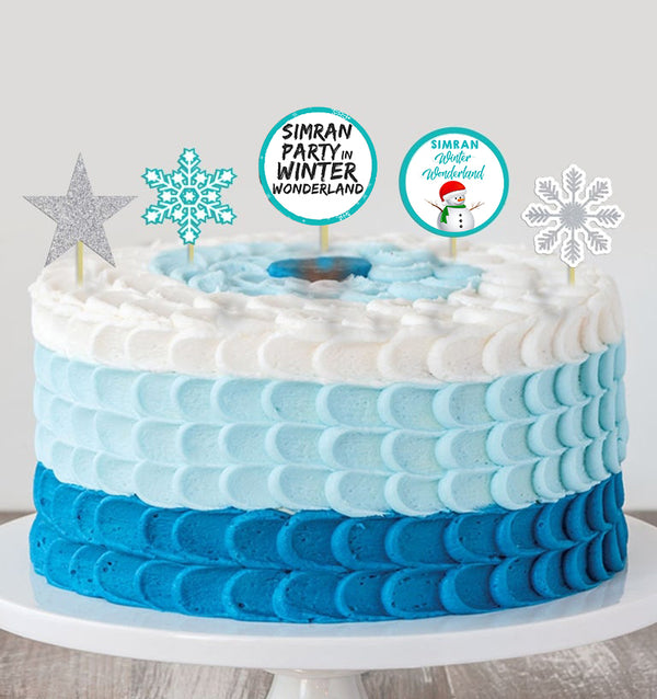 Winter Wonderland Theme Birthday Party Cake Topper /Cake Decoration Kit