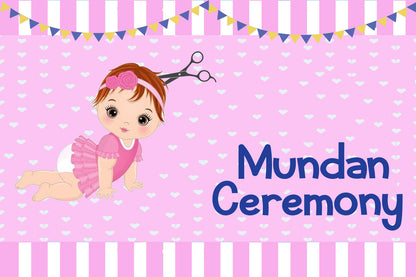 Mundan Ceremony / My First Haircut Girls Party Backdrop Banner