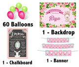 First Birthday Girl Kit Backdrop ,Banner and Chalkboard