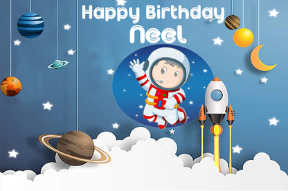 Space Theme Birthday Party Backdrop