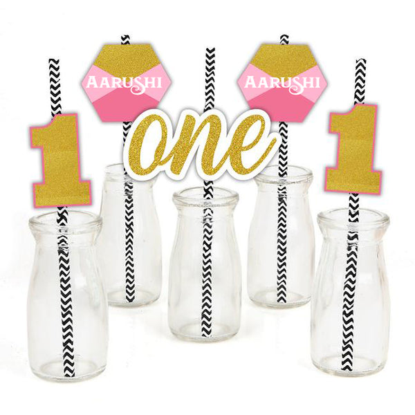 One is Fun First Birthday Party Paper Decorative Straws