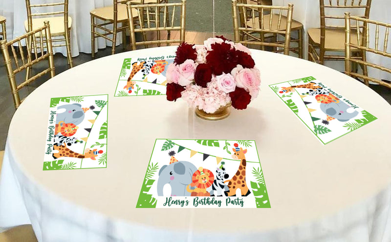 Jungle Theme Birthday Table Mats for Decoration