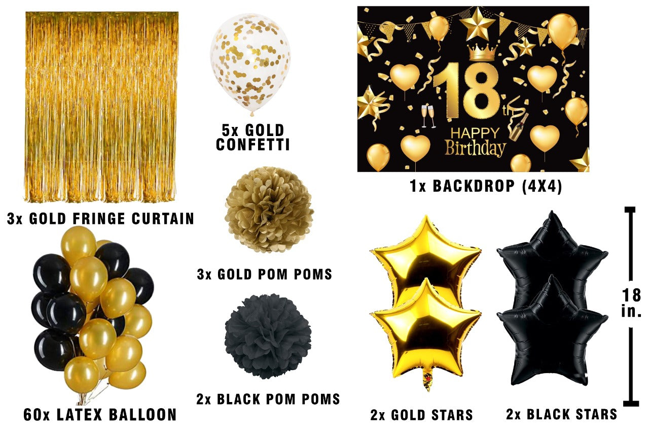 18th Birthday Party Complete Decoration Kit 
