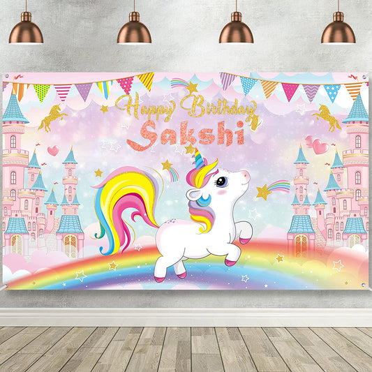 Unicorn Theme Birthday Party Backdrop