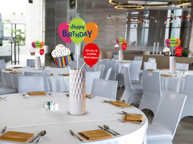 Joyful Birthday Table Toppers for Decoration 