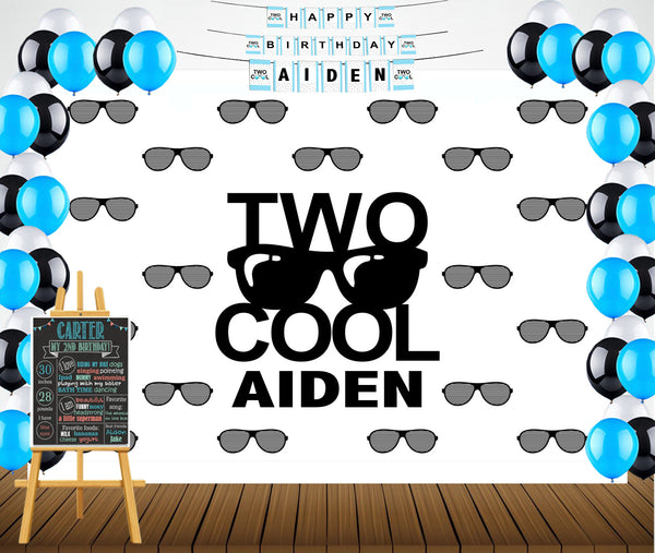 Two Cool Boy Theme Birthday Party Personalized Complete Kit
