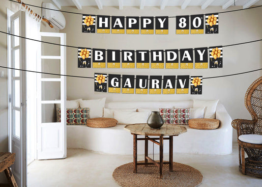 80th Birthday Party Banner for Decoration