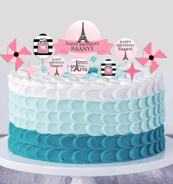Paris Theme Cake Topper For Birthday Party