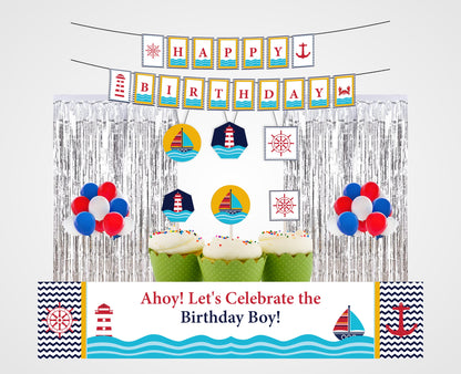 Nautical Ahoy  Theme Birthday Complete Party Kit