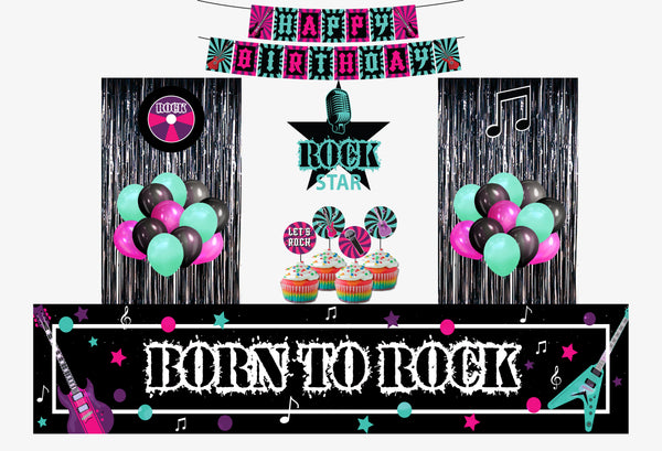 Rockstar Theme Birthday Party Decoration Kit