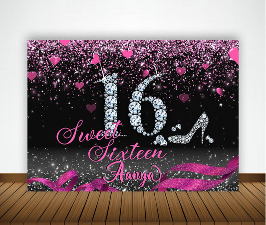 16th Birthday Party Backdrop