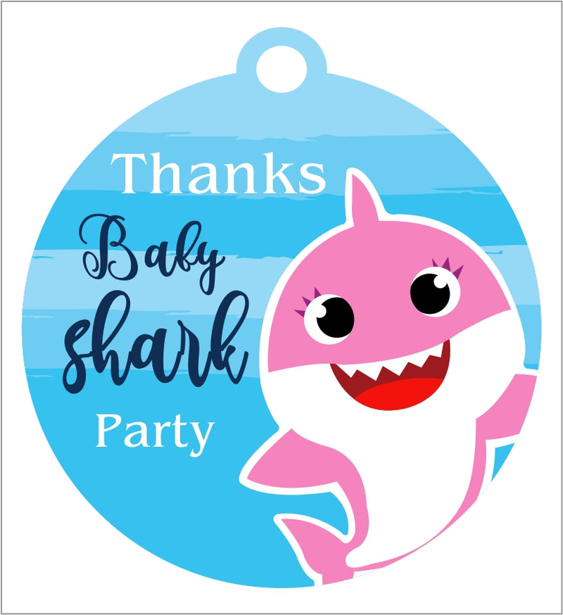 Baby Shark Theme Birthday Party Thank You Gift Tags