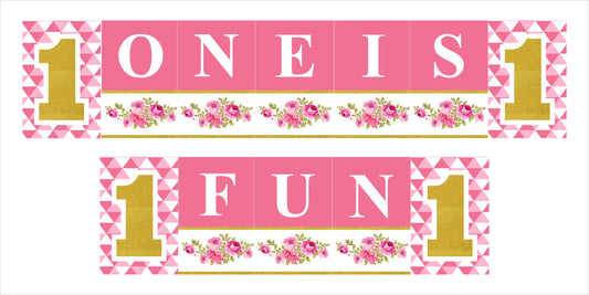 One Is Fun First Birthday Party Banner for Decoration