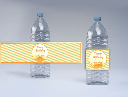 First Trip Around the Sun Theme Birthday Party Water Bottle Labels