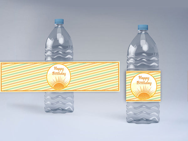 First Trip Around the Sun Theme Birthday Party Water Bottle Labels