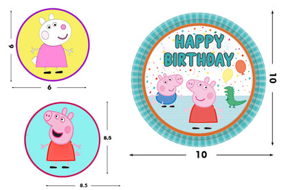 Peppa Pig theme Birthday Party Table Toppers for Decoration
