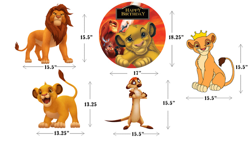 The Lion King Theme Birthday Party Cutouts