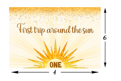 First Trip Around the Sun Theme Birthday Party Backdrop