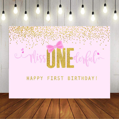 One Is Fun First Birthday Backdrop for Girls