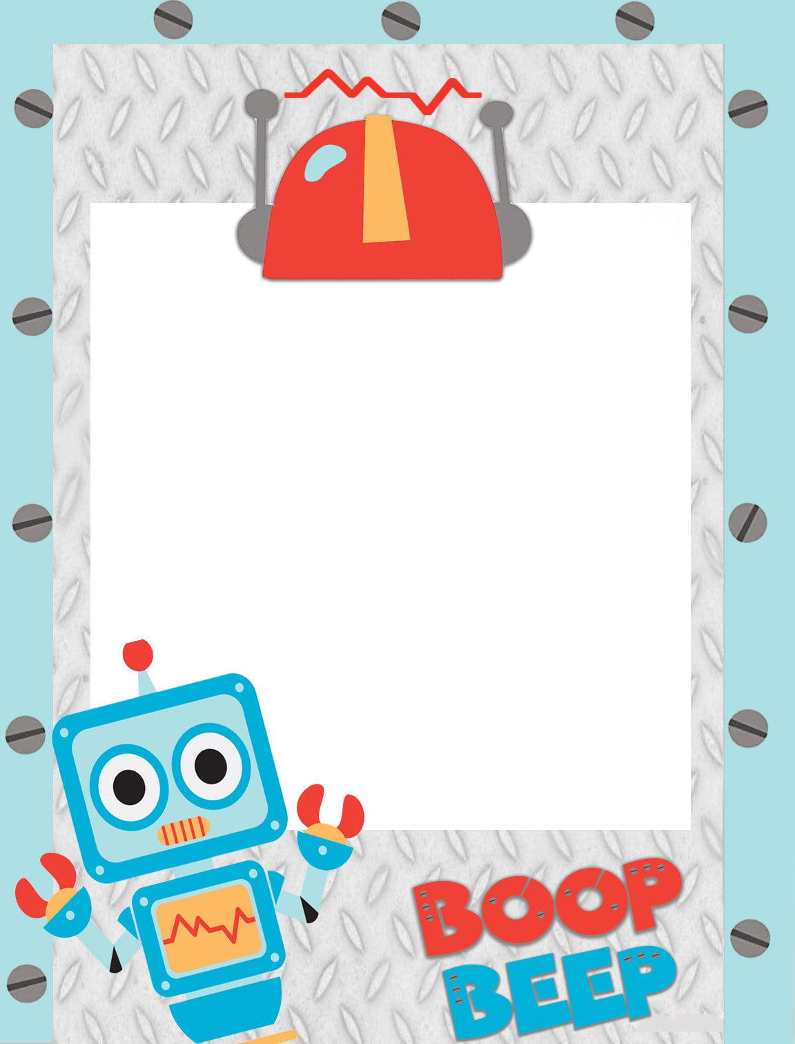 Robot Theme Birthday Party Selfie Photo Booth Frame