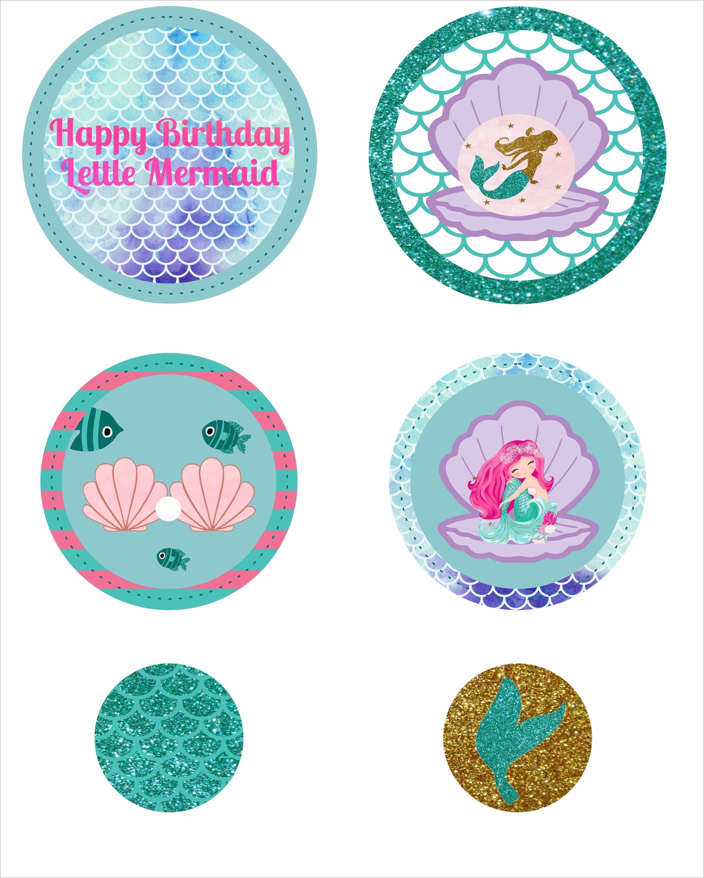 Mermaid Theme Birthday Party Table Confetti