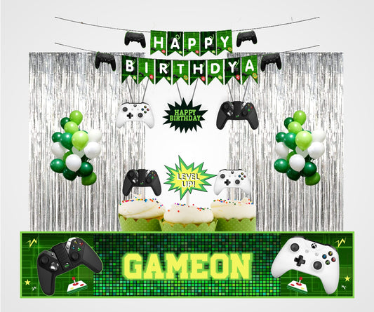 Gaming Theme Complete Party Kit with Backdrop & Decorations