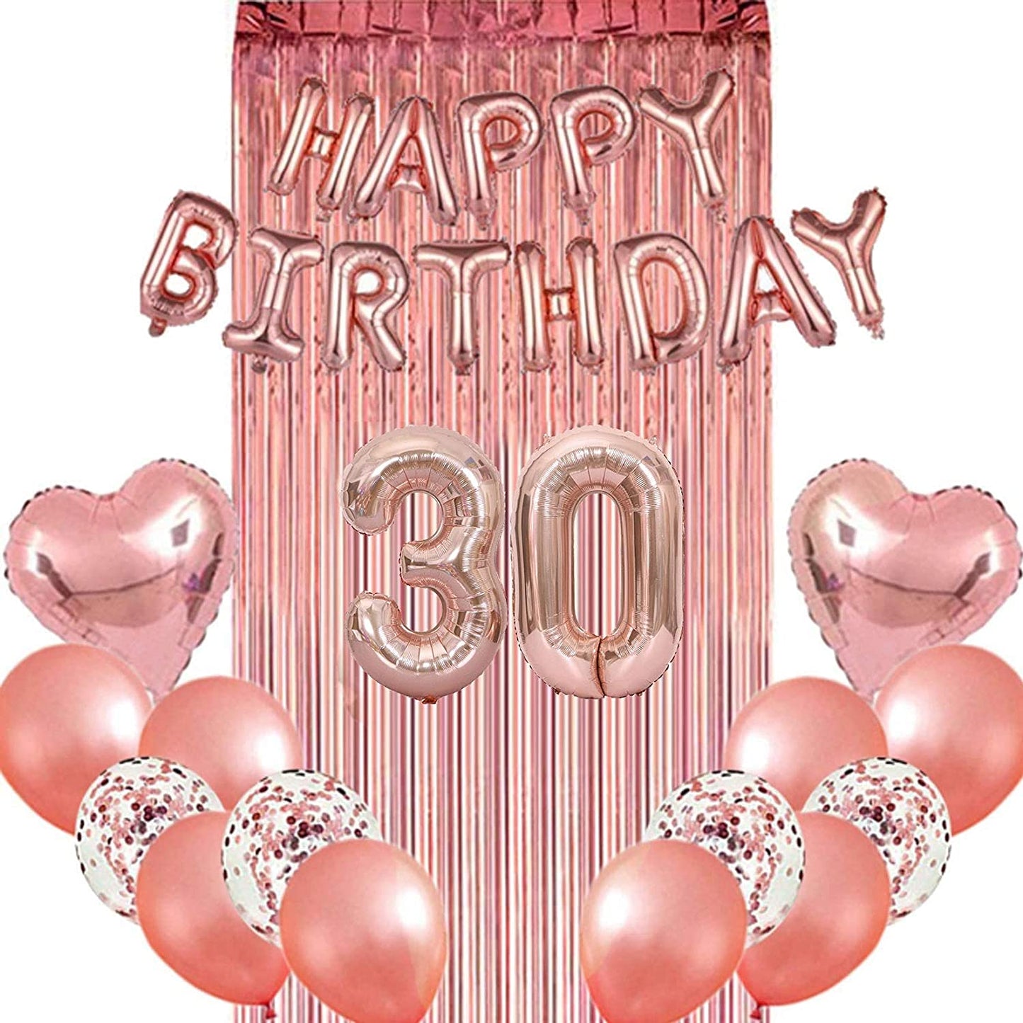 30th Rose Gold Balloons Decoration