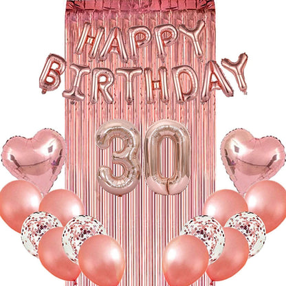 30th Rose Gold Balloons Decoration