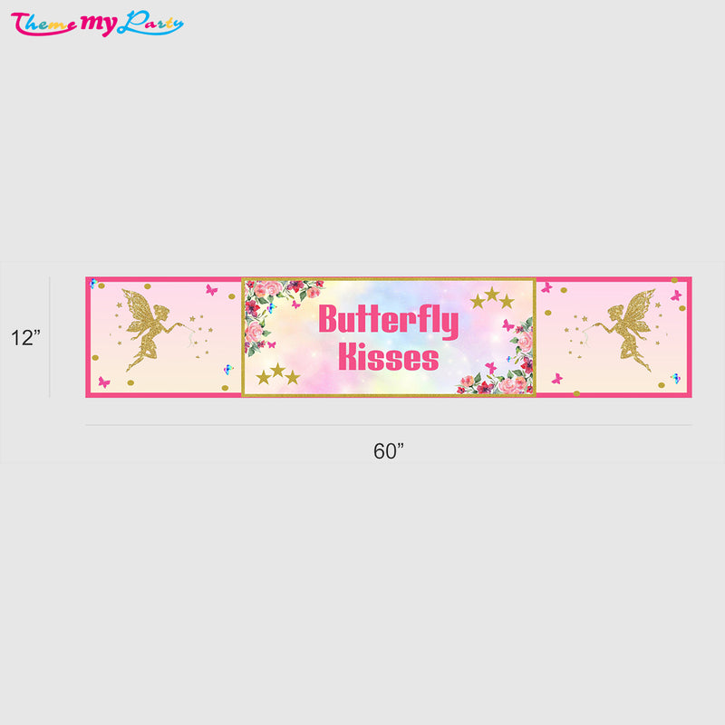 Butterflies & Fairies Theme Birthday Long Banner for Decoration