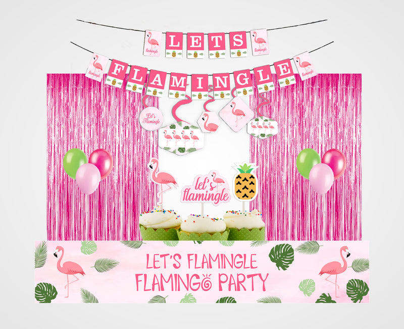 Flamingo Theme Birthday Party Decoration Kit