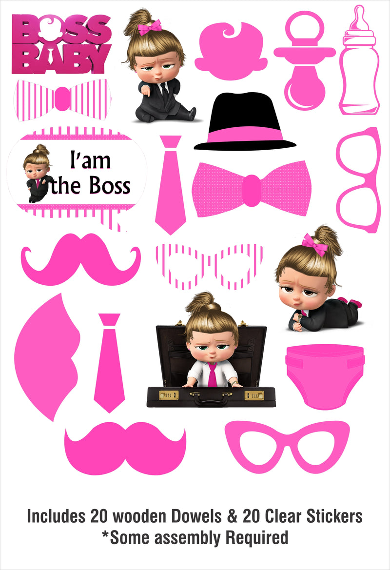 Boss Baby Girl Theme Birthday Party Photo Booth Props Kit