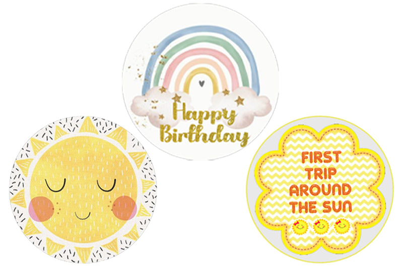 First Trip Around the Sun Theme Birthday Party Table Toppers