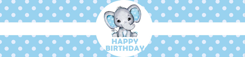 Elephant Theme Birthday Party Water Bottle Labels