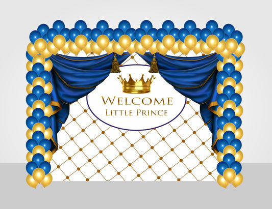 Combo Kit -Crown Prince  Decoration Kit With Backdrop And Balloons