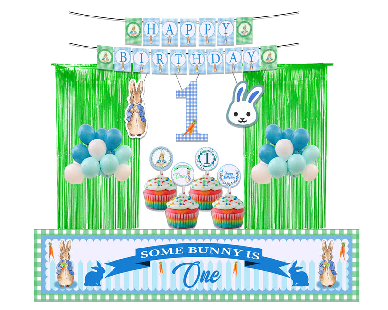 Some Bunny Is One Decoration Kit With Foil Curtain