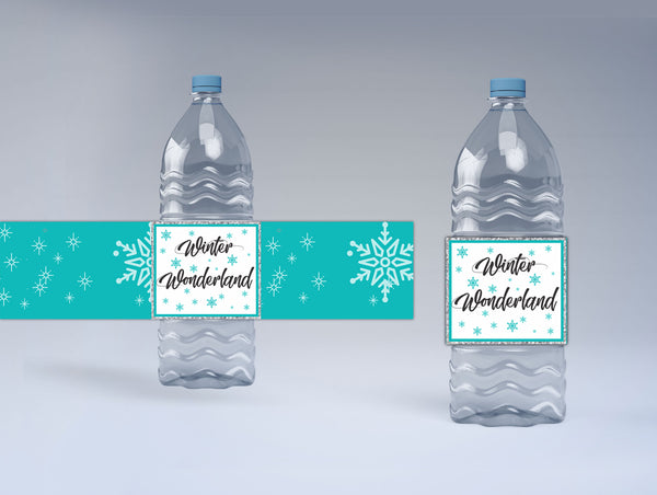 Winter Wonderland Theme Water Bottle Labels