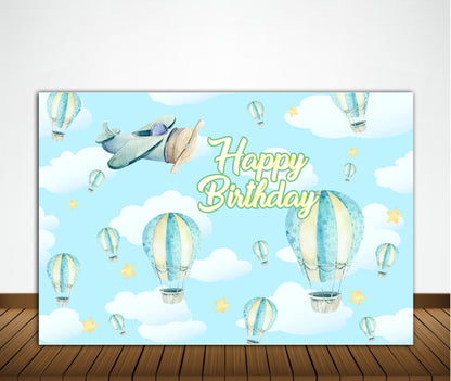 Airplane Theme Birthday Party Backdrop