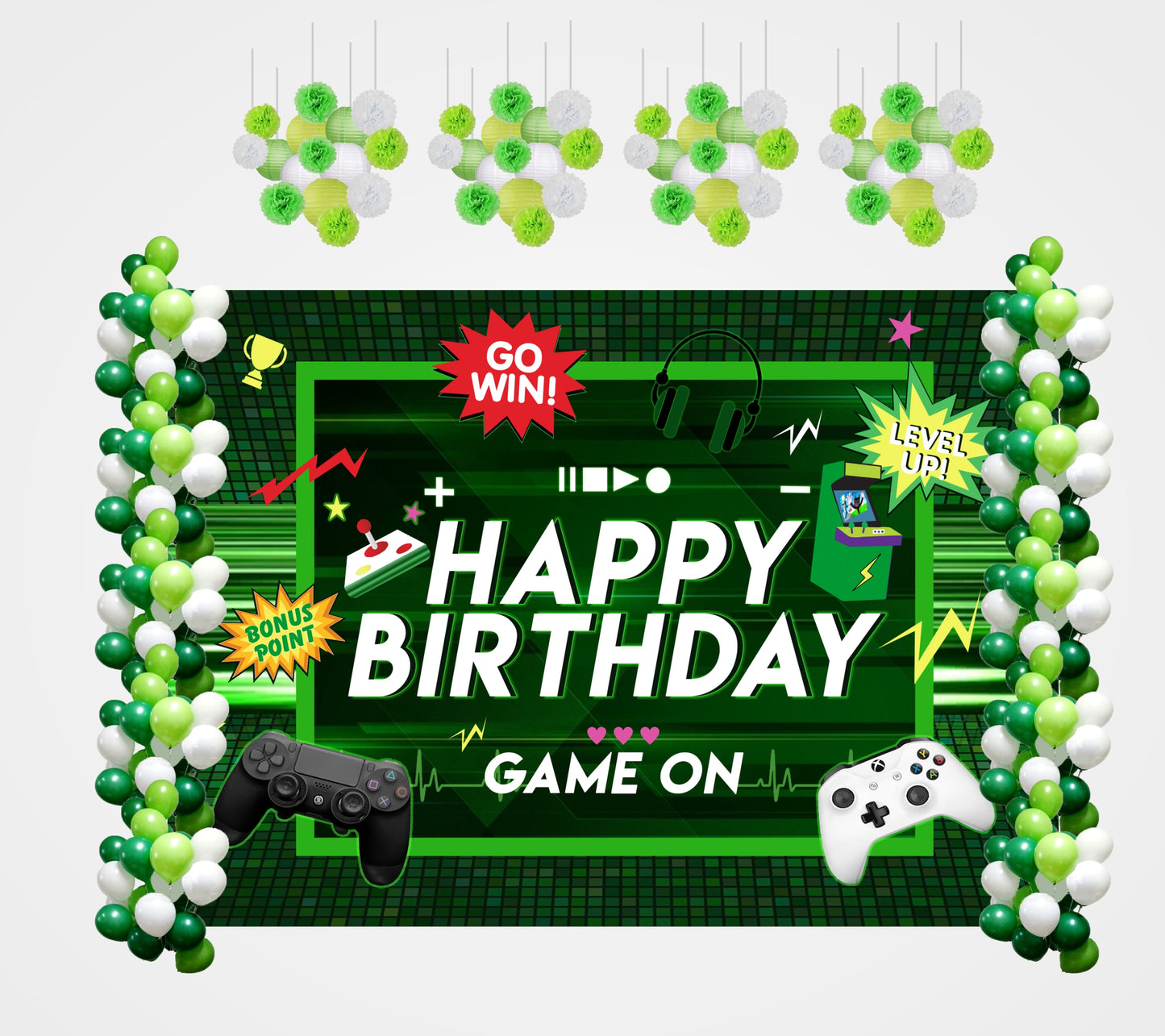 Gaming Theme Birthday Party Complete Decoration Kit 