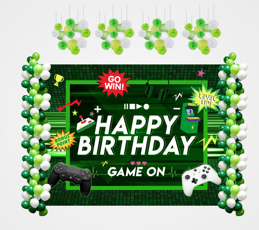 Gaming Theme Birthday Party Complete Decoration Kit 