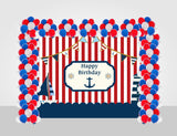 Nautical Ahoy Theme Birthday Party Decoration Kit with Backdrop & Balloons
