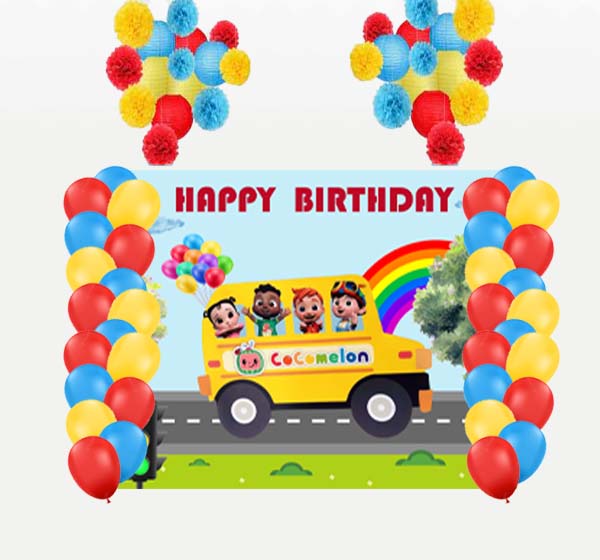 Cocomelon Theme Birthday Party Complete Decoration Kit