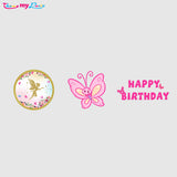 Butterflies & Fairies Theme Birthday Party Cupcake Toppers for Decoration